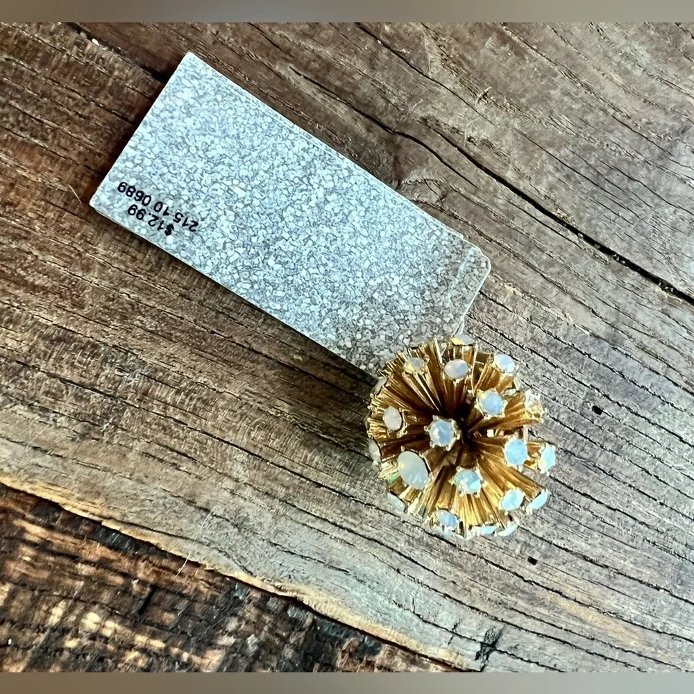 Gold Starburst Ring with Blue Stones and stretchy band costume statement